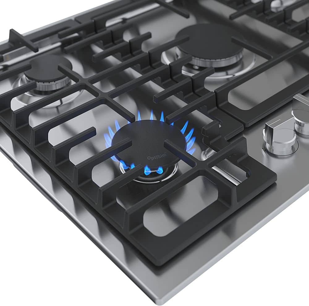 Bosch - 500 Series 30" Built-In Gas Cooktop with 5 burners and LP Conversion - Stainless Steel