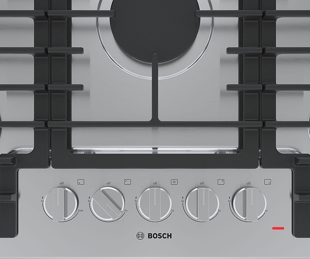 Bosch - 500 Series 30" Built-In Gas Cooktop with 5 burners and LP Conversion - Stainless Steel