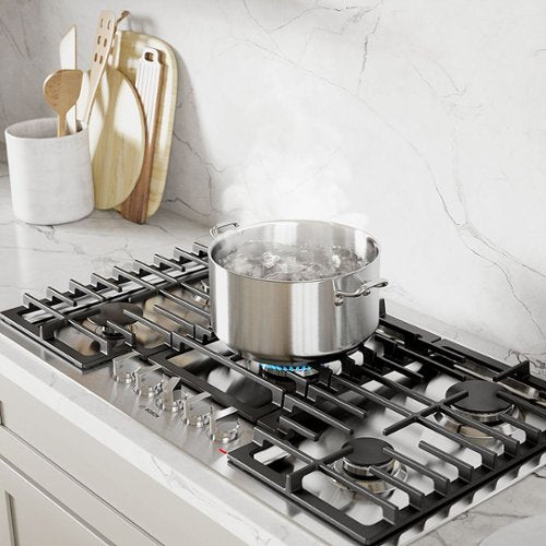 Bosch - 500 Series 30" Built-In Gas Cooktop with 5 burners and LP Conversion - Stainless Steel