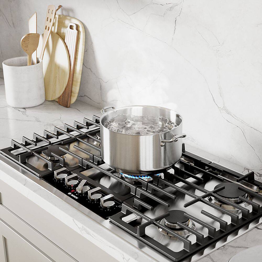 Bosch - Benchmark Series 36" Built-In Gas Cooktop with 5 burners with FlameSelect and LP Conversion - Stainless Steel