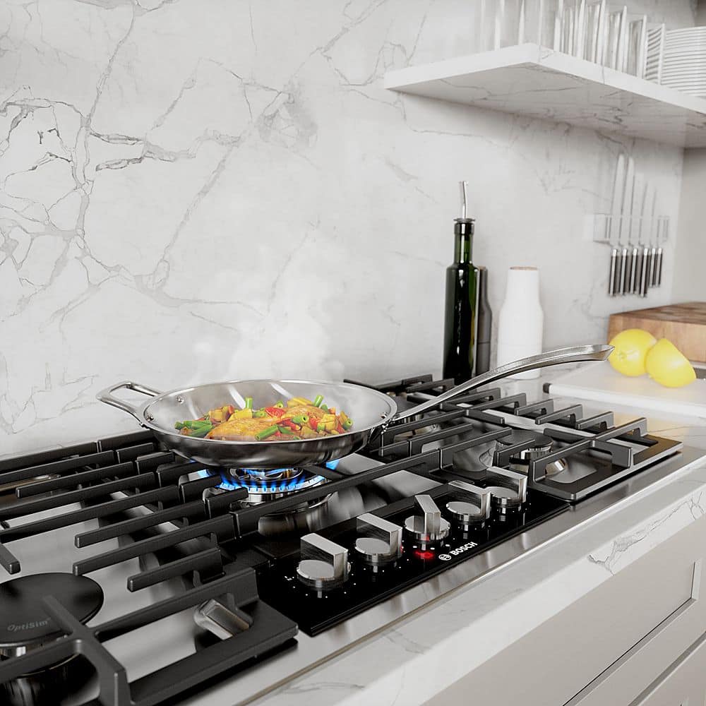 Bosch - Benchmark Series 36" Built-In Gas Cooktop with 5 burners with FlameSelect and LP Conversion - Stainless Steel