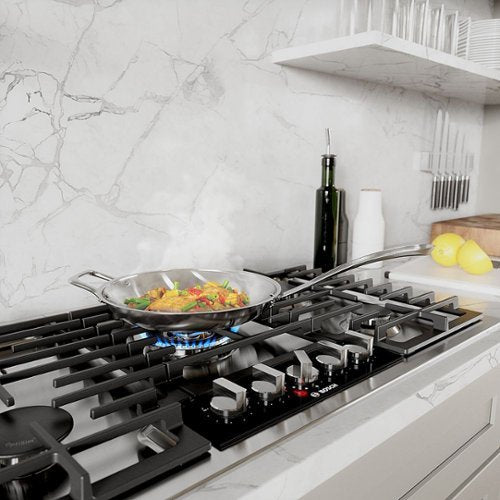 Bosch - Benchmark Series 36" Built-In Gas Cooktop with 5 burners with FlameSelect and LP Conversion - Stainless Steel