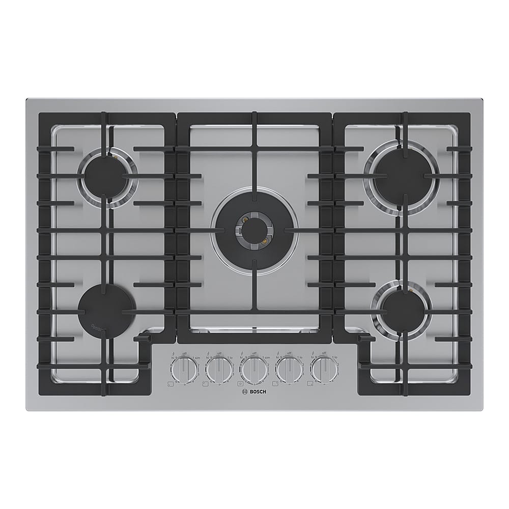 Bosch - 800 Series 30" Built-In Gas Cooktop with 5 burners with FlameSelect and LP Conversion - Stainless Steel