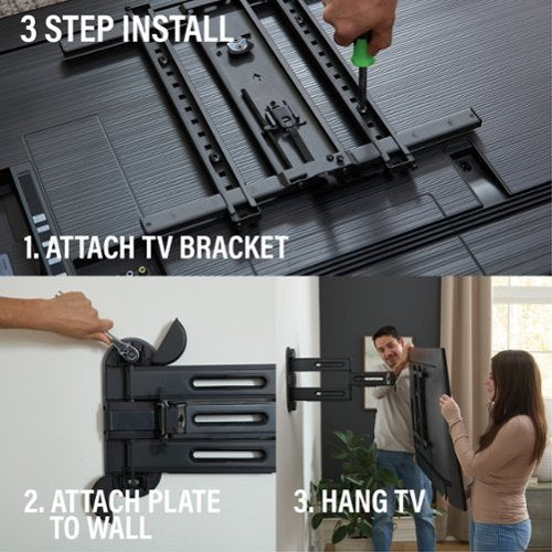 SANUS Elite - Advanced Full-Motion 4D + Shift TV Wall Mount for TVs 32"-65" up to 70 lbs - Shifts up to 6" for Perfect Placement - Black