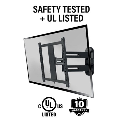SANUS Elite - Advanced Full-Motion 4D + Shift TV Wall Mount for TVs 32"-65" up to 70 lbs - Shifts up to 6" for Perfect Placement - Black
