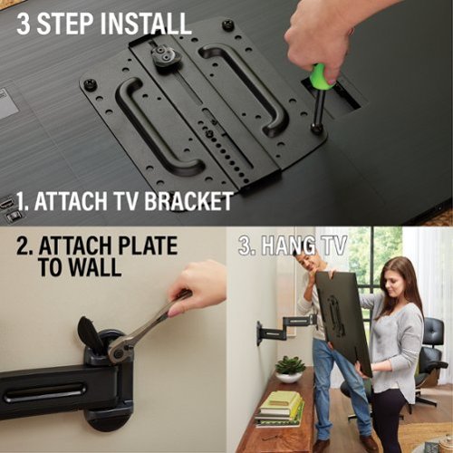 SANUS Elite - Advanced Full-Motion 4D + Shift TV Wall Mount for TVs 19"-43" up to 40 lbs - Shifts up to 4" for Perfect Placement - Black