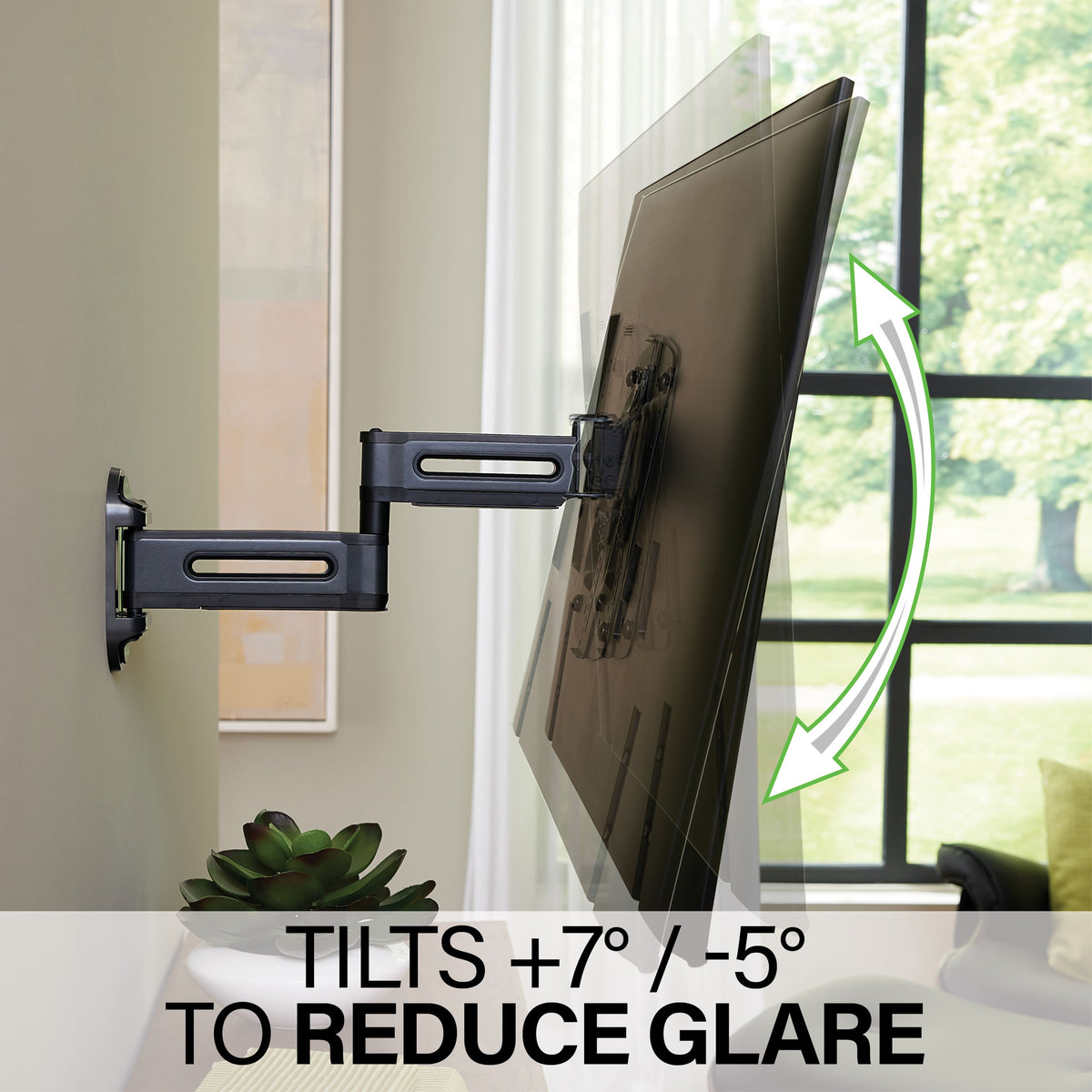 SANUS Elite - Advanced Full-Motion 4D + Shift TV Wall Mount for TVs 19"-43" up to 40 lbs - Shifts up to 4" for Perfect Placement - Black