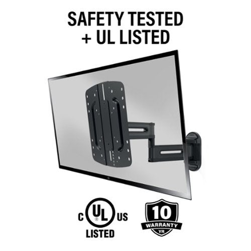 SANUS Elite - Advanced Full-Motion 4D + Shift TV Wall Mount for TVs 19"-43" up to 40 lbs - Shifts up to 4" for Perfect Placement - Black