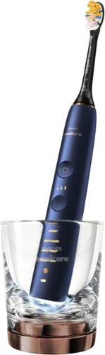 Philips Sonicare - DiamondClean Smart Electric, Rechargeable toothbrush with Charging Travel Case, and 8 Brush Heads - Lunar Blue