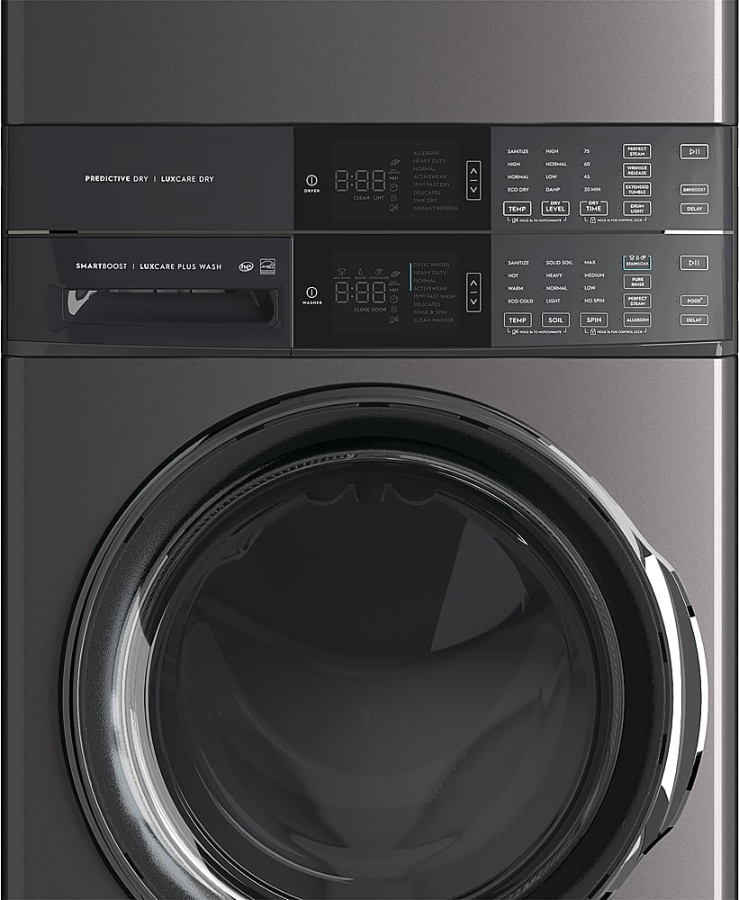 Electrolux - Laundry Tower Single Unit Front Load 4.5 Cu. Ft. Washer & 8 Cu. Ft. Electric Dryer with Perfect Steam - Titanium