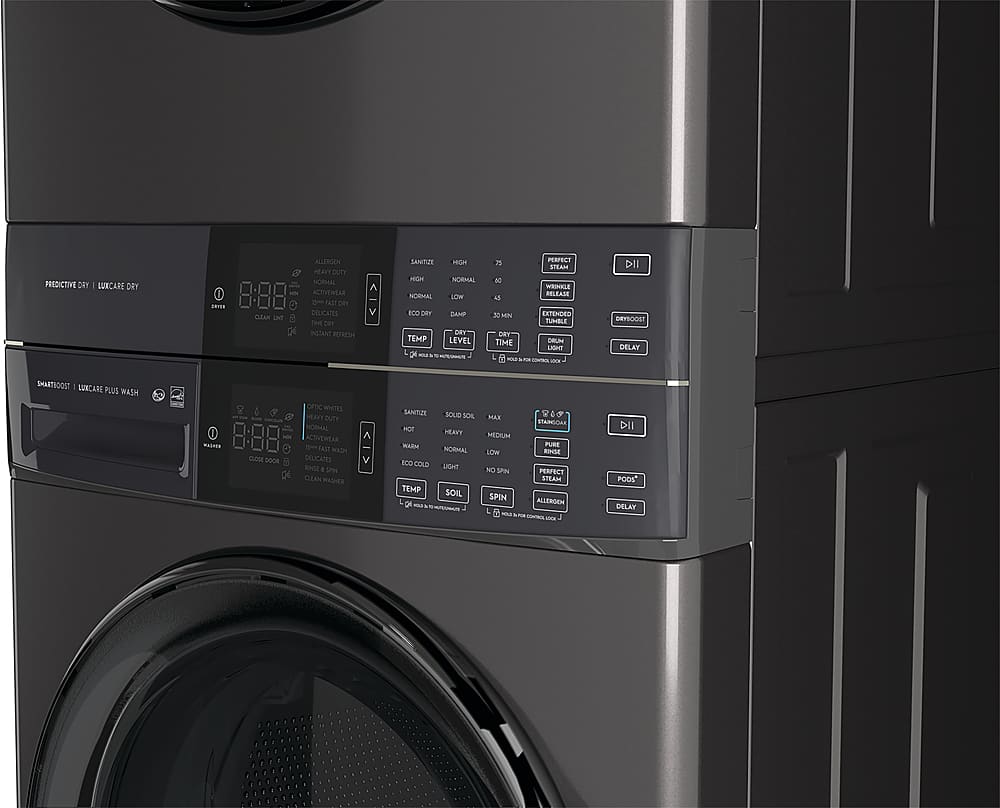 Electrolux - Laundry Tower Single Unit Front Load 4.5 Cu. Ft. Washer & 8 Cu. Ft. Electric Dryer with Perfect Steam - Titanium