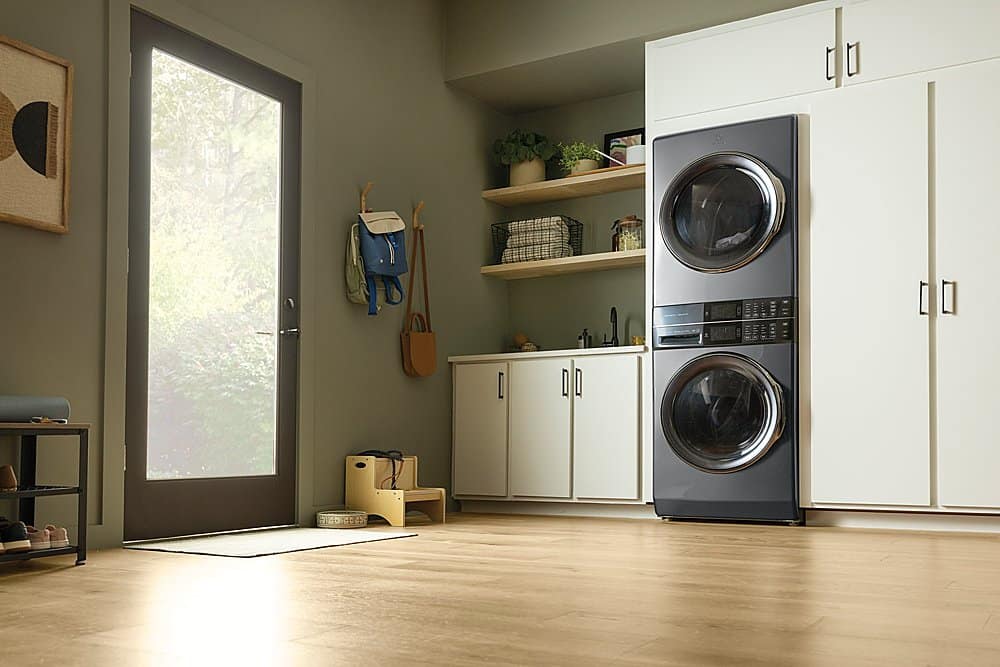 Electrolux - Laundry Tower Single Unit Front Load 4.5 Cu. Ft. Washer & 8 Cu. Ft. Electric Dryer with Perfect Steam - Titanium