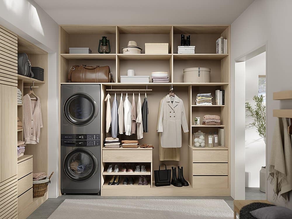 Electrolux - Laundry Tower Single Unit Front Load 4.5 Cu. Ft. Washer & 8 Cu. Ft. Electric Dryer with Perfect Steam - Titanium