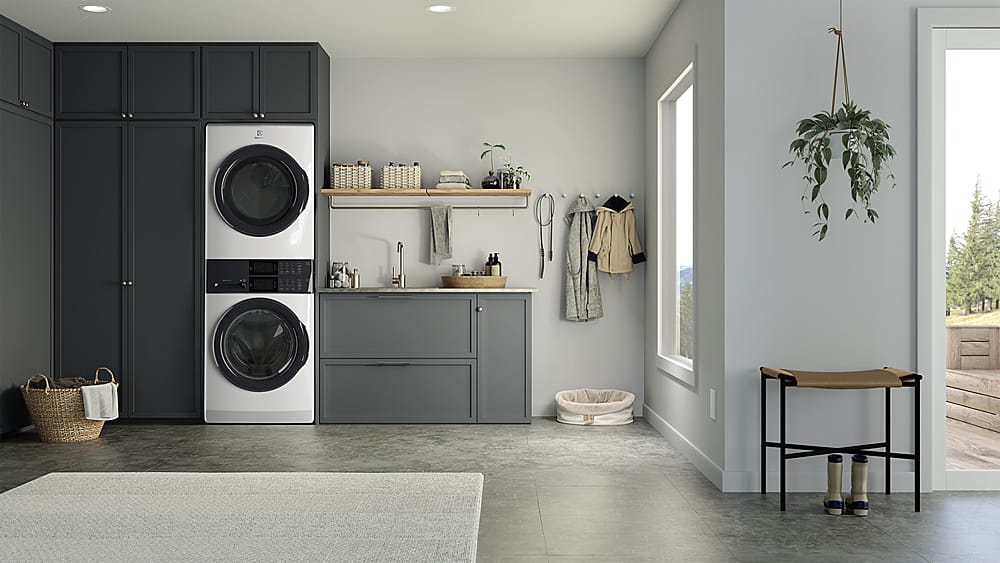 Electrolux - Laundry Tower Single Unit Front Load 4.4 Cu. Ft. Washer & 8 Cu. Ft. Electric Dryer - White