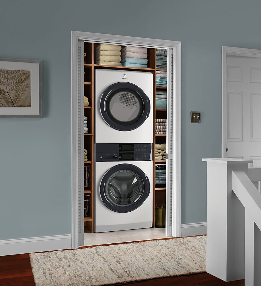 Electrolux - Laundry Tower Single Unit Front Load 4.4 Cu. Ft. Washer & 8 Cu. Ft. Electric Dryer - White