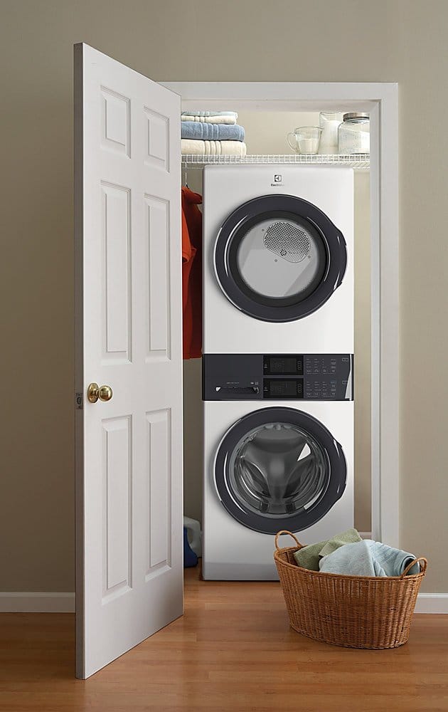 Electrolux - Laundry Tower Single Unit Front Load 4.4 Cu. Ft. Washer & 8 Cu. Ft. Electric Dryer - White