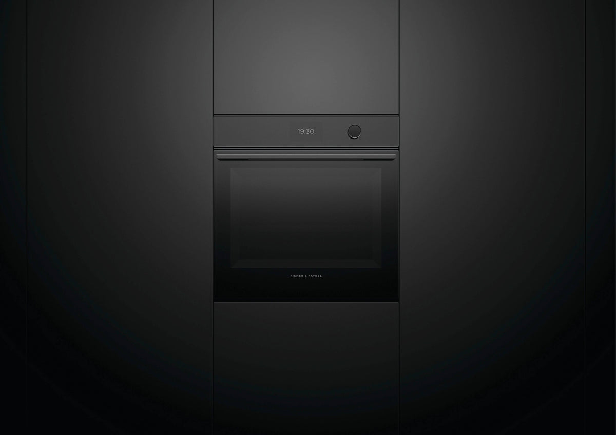 Fisher & Paykel - 24" Built-in Single Electric Convection Wall Oven with 3 Cu. Ft. Oven Capacity - Black