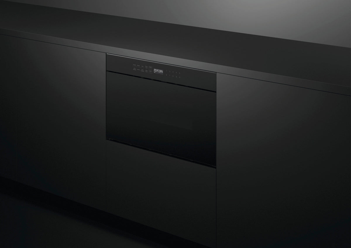 Fisher & Paykel - 1.2 Cu. Ft. Built-In Microwave Drawer with Sensor Cooking - Black