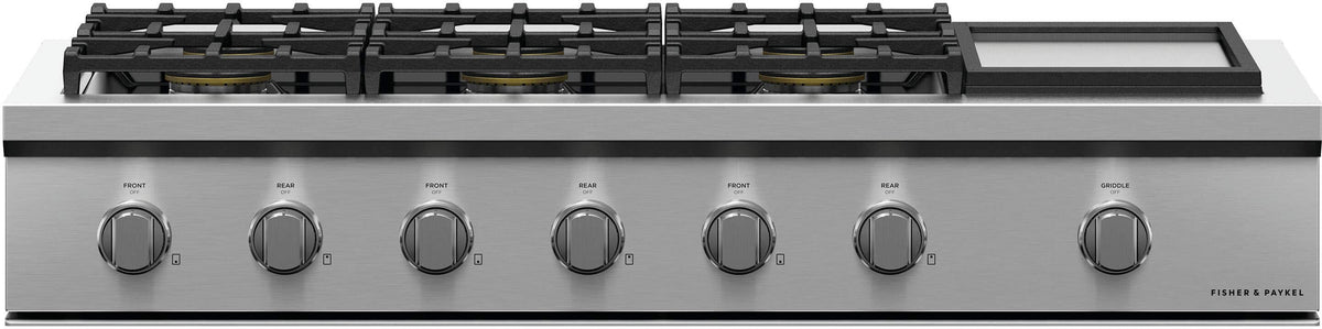 Fisher & Paykel - 48 in. Wide 6 Burner Professioanl  Built-in Natural Gas Cooktop - Stainless Steel
