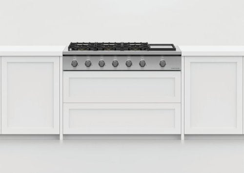 Fisher & Paykel - 48 in. Wide 6 Burner Professioanl  Built-in Natural Gas Cooktop - Stainless Steel