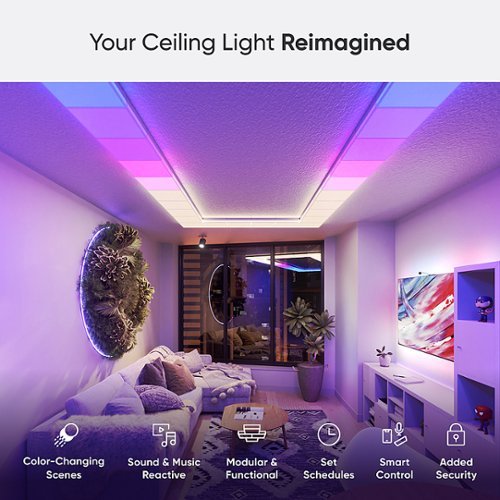 Nanoleaf - Skylight - Smart LED Flush Mount Indoor Ceiling Light Fixture Smarter Kit (3pk) - Modular & Color Changing - Multicolor