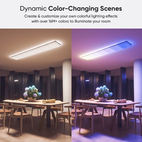 Nanoleaf - Skylight - Smart LED Flush Mount Indoor Ceiling Light Fixture Smarter Kit (3pk) - Modular & Color Changing - Multicolor