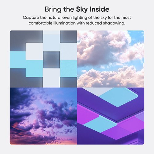 Nanoleaf - Skylight - Smart LED Flush Mount Indoor Ceiling Light Fixture Smarter Kit (3pk) - Modular & Color Changing - Multicolor