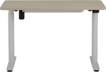 Steelcase - AMQ Sit-to-Stand Desk - White Base Light Oak Top