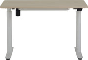 Steelcase - AMQ Sit-to-Stand Desk - White Base Light Oak Top