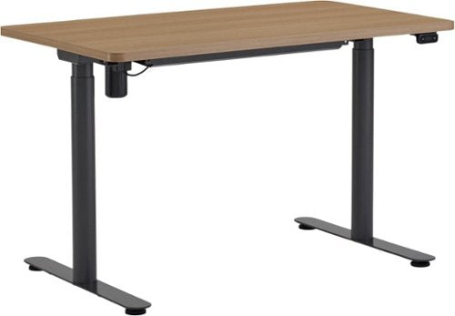Steelcase - AMQ Sit-to-Stand Desk - Merele Base Dark Oak Top