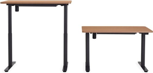 Steelcase - AMQ Sit-to-Stand Desk - Merele Base Dark Oak Top