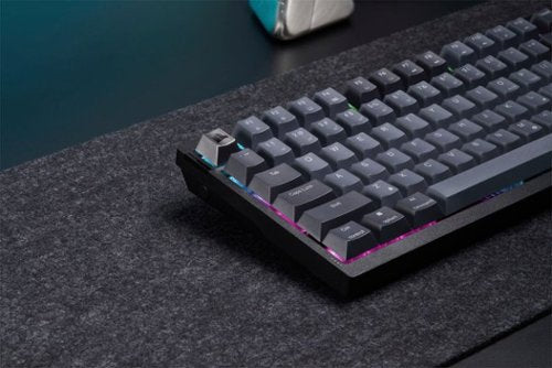 CORSAIR - K65 PLUS RGB 75% Wireless Mechanical Pre-Lubricated MLX Red Linear Switch Gaming Keyboard with Hot-Swappable Switches - Black/Gray