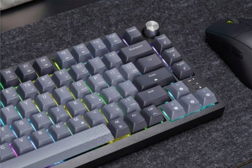 CORSAIR - K65 PLUS RGB 75% Wireless Mechanical Pre-Lubricated MLX Red Linear Switch Gaming Keyboard with Hot-Swappable Switches - Black/Gray