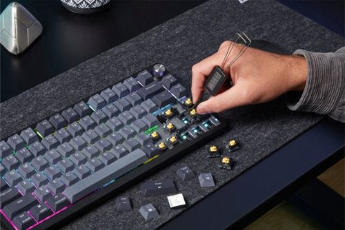 CORSAIR - K65 PLUS RGB 75% Wireless Mechanical Pre-Lubricated MLX Red Linear Switch Gaming Keyboard with Hot-Swappable Switches - Black/Gray