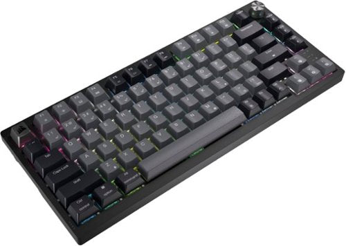 CORSAIR - K65 PLUS RGB 75% Wireless Mechanical Pre-Lubricated MLX Red Linear Switch Gaming Keyboard with Hot-Swappable Switches - Black/Gray