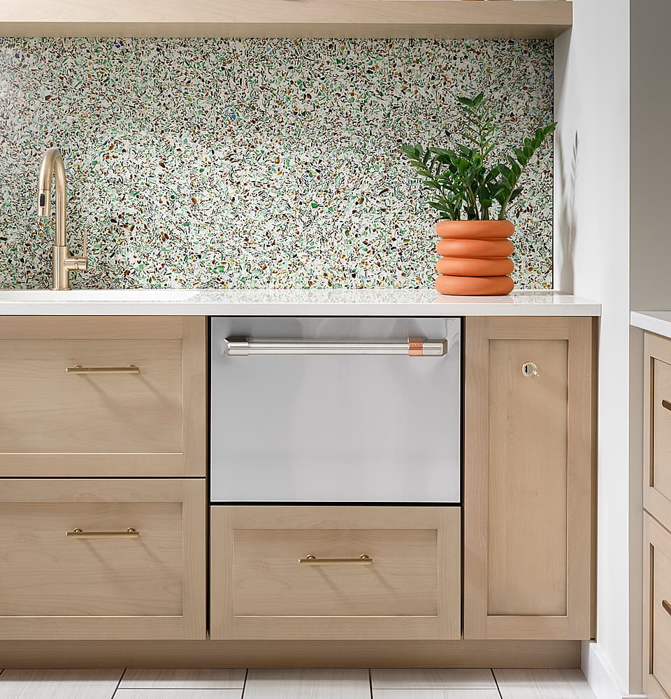 Café - Energy Star Certified Smart Single Drawer Dishwasher with 6 Wash Cycles, Water Leak Sensor, and Knock to Pause Feature - Stainless Steel