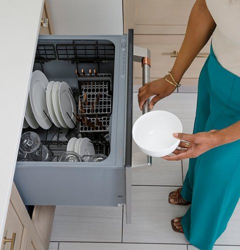 Café - Energy Star Certified Smart Single Drawer Dishwasher with 6 Wash Cycles, Water Leak Sensor, and Knock to Pause Feature - Stainless Steel