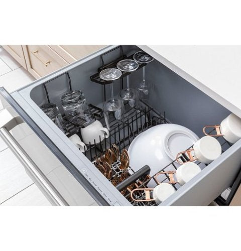 Café - Energy Star Certified Smart Single Drawer Dishwasher with 6 Wash Cycles, Water Leak Sensor, and Knock to Pause Feature - Stainless Steel