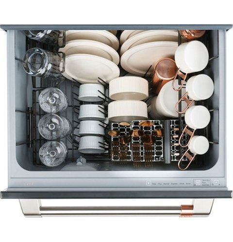 Café - Energy Star Certified Smart Single Drawer Dishwasher with 6 Wash Cycles, Water Leak Sensor, and Knock to Pause Feature - Stainless Steel