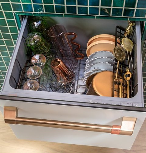 Café - Energy Star Certified Smart Single Drawer Dishwasher with 6 Wash Cycles, Water Leak Sensor, and Knock to Pause Feature - Stainless Steel
