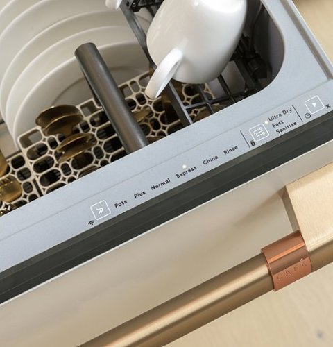Café - Energy Star Certified Smart Single Drawer Dishwasher with 6 Wash Cycles, Water Leak Sensor, and Knock to Pause Feature - Stainless Steel