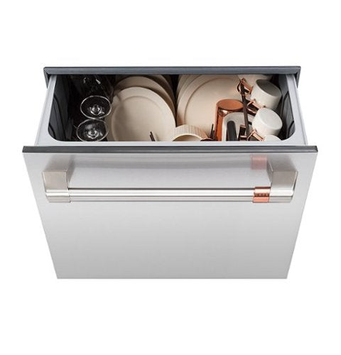 Café - Energy Star Certified Smart Single Drawer Dishwasher with 6 Wash Cycles, Water Leak Sensor, and Knock to Pause Feature - Stainless Steel