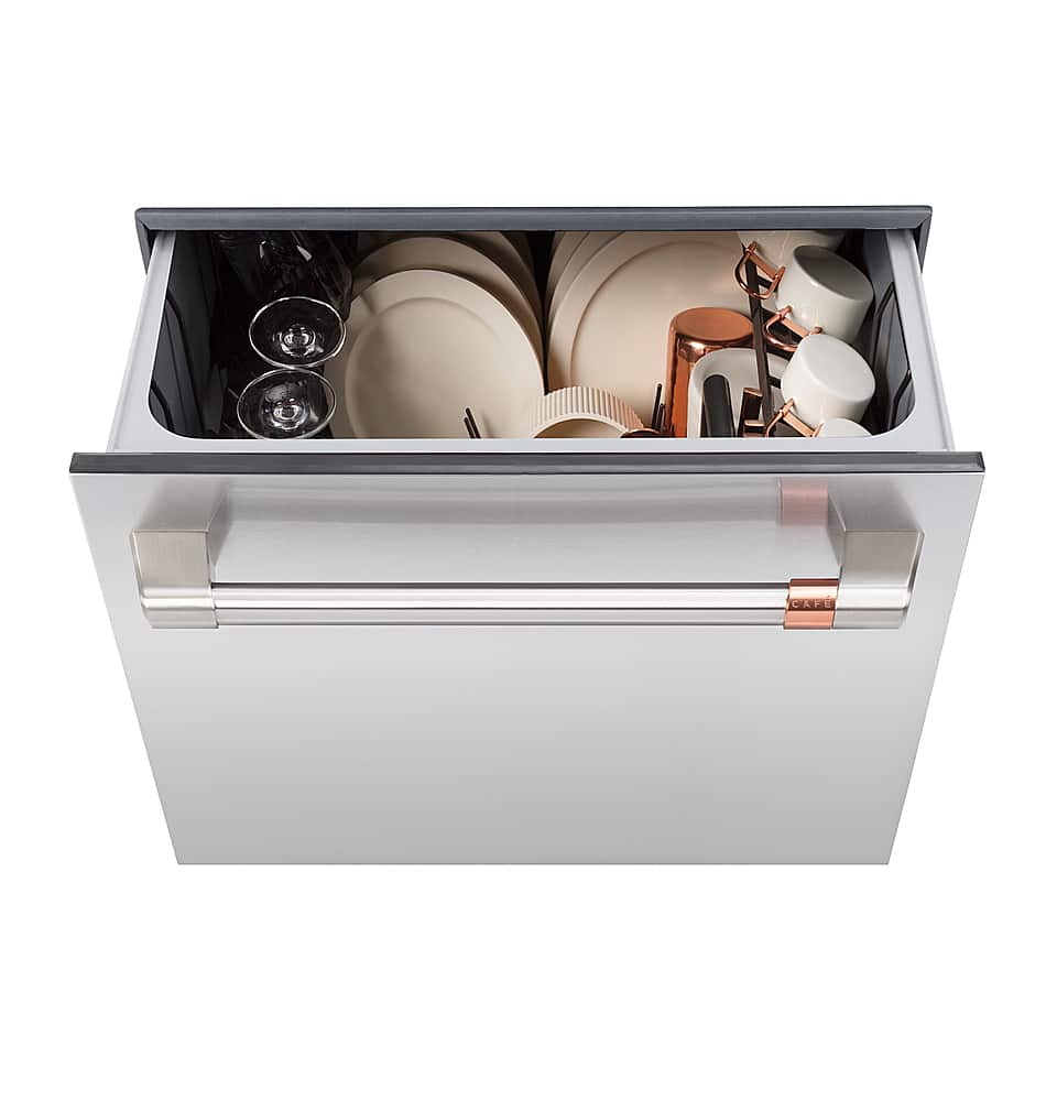 Café - Energy Star Certified Smart Single Drawer Dishwasher with 6 Wash Cycles, Water Leak Sensor, and Knock to Pause Feature - Stainless Steel