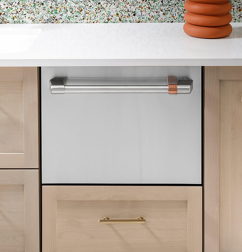 Café - Energy Star Certified Smart Single Drawer Dishwasher with 6 Wash Cycles, Water Leak Sensor, and Knock to Pause Feature - Stainless Steel