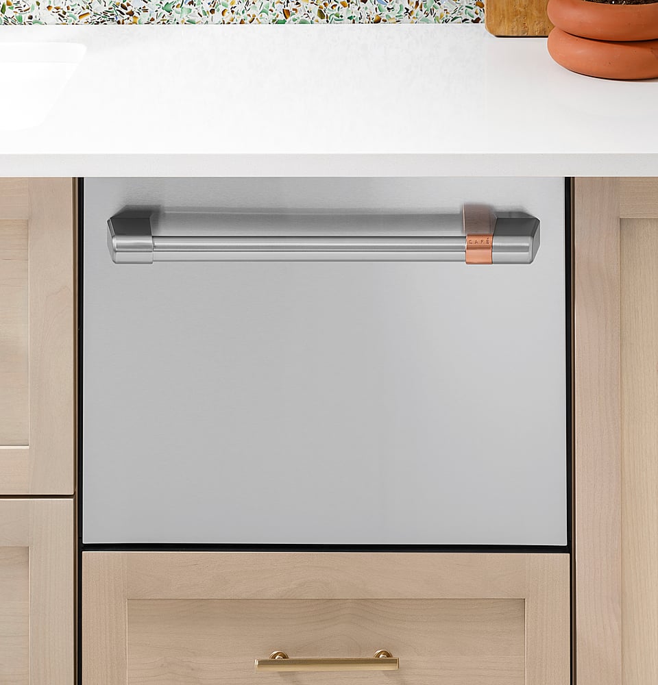 Café - Energy Star Certified Smart Single Drawer Dishwasher with 6 Wash Cycles, Water Leak Sensor, and Knock to Pause Feature - Stainless Steel