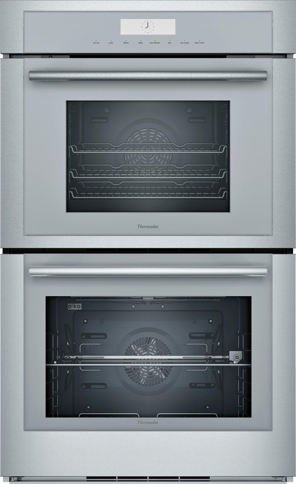Thermador - Masterpiece Series 30" Built-In Double Electric Smart Wall Oven with True Convection and Steam - Stainless Steel
