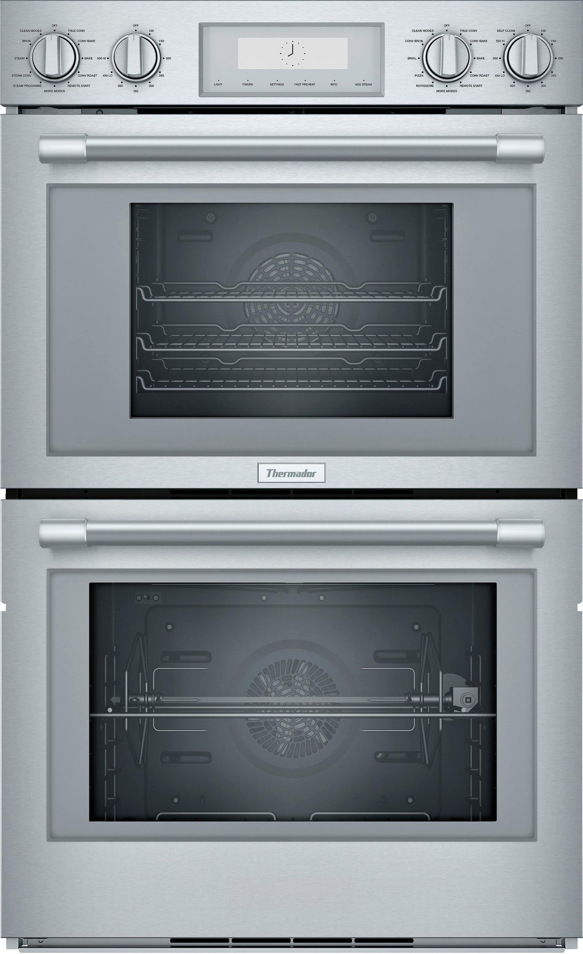 Thermador - Professional Series 30" Built-In Double Electric Smart Wall Oven with True Convection and Steam - Stainless Steel