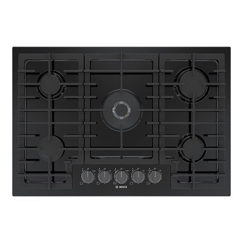 Bosch - 800 Series 30" Built-In Gas Cooktop with 5 burners with FlameSelect and LP Conversion - Black Stainless Steel