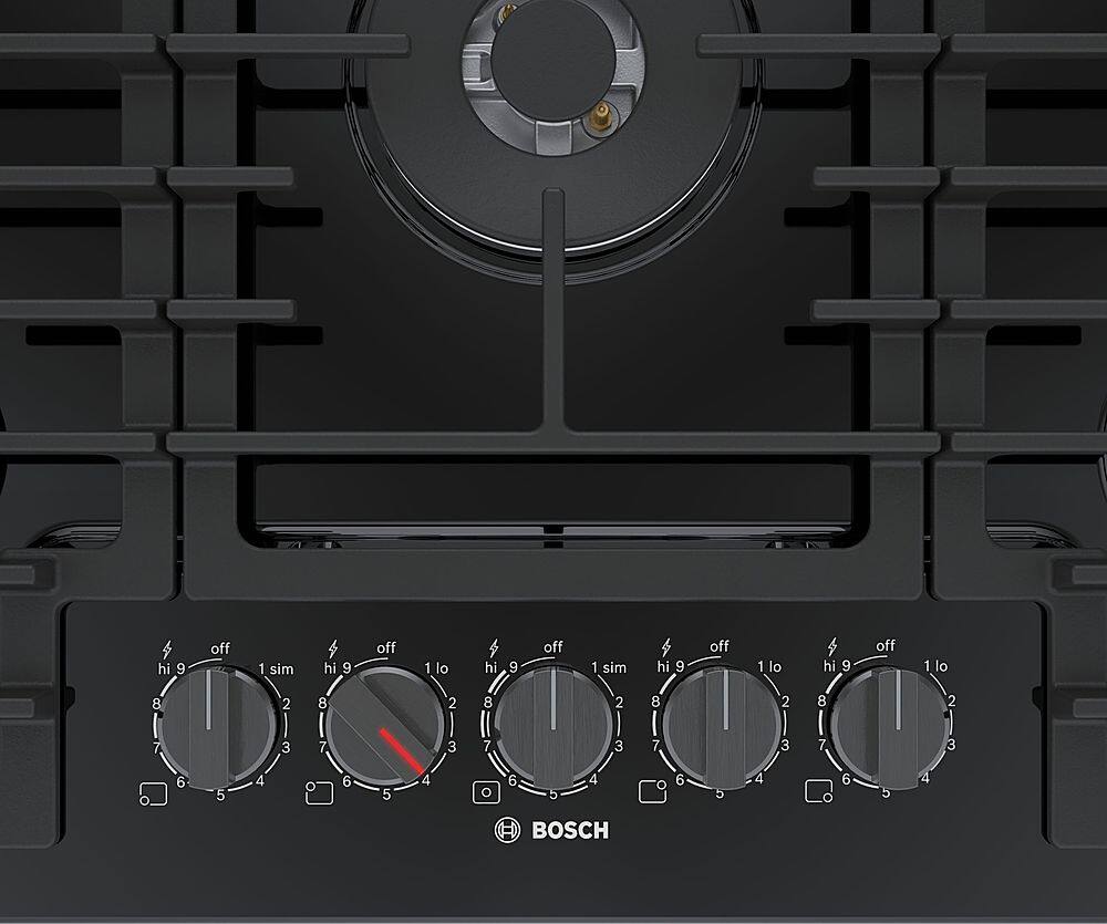 Bosch - 800 Series 30" Built-In Gas Cooktop with 5 burners with FlameSelect and LP Conversion - Black Stainless Steel