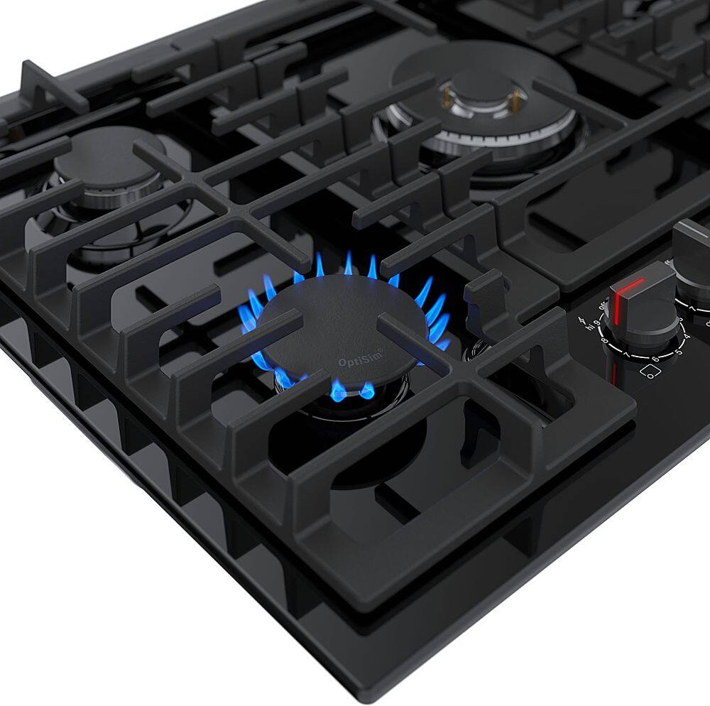 Bosch - 800 Series 30" Built-In Gas Cooktop with 5 burners with FlameSelect and LP Conversion - Black Stainless Steel